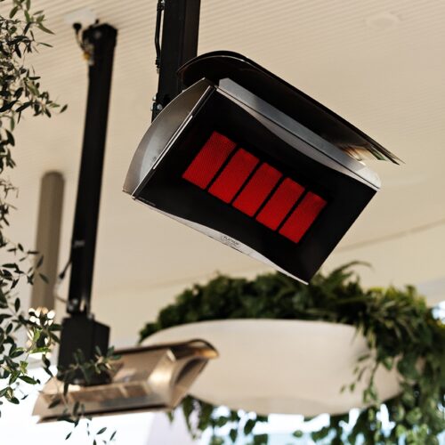 Pole Mounted Gas heater hanging from ceiling