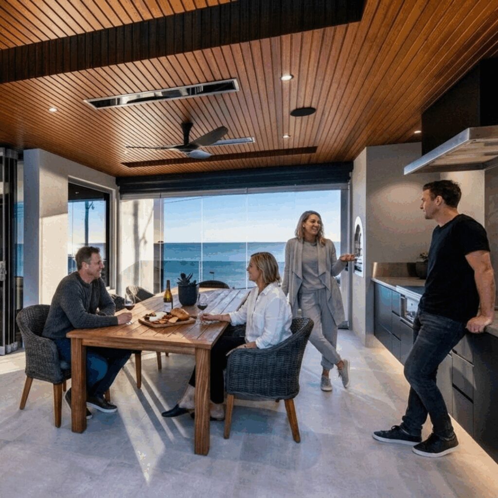 Black Recessed Electric Patio Heater